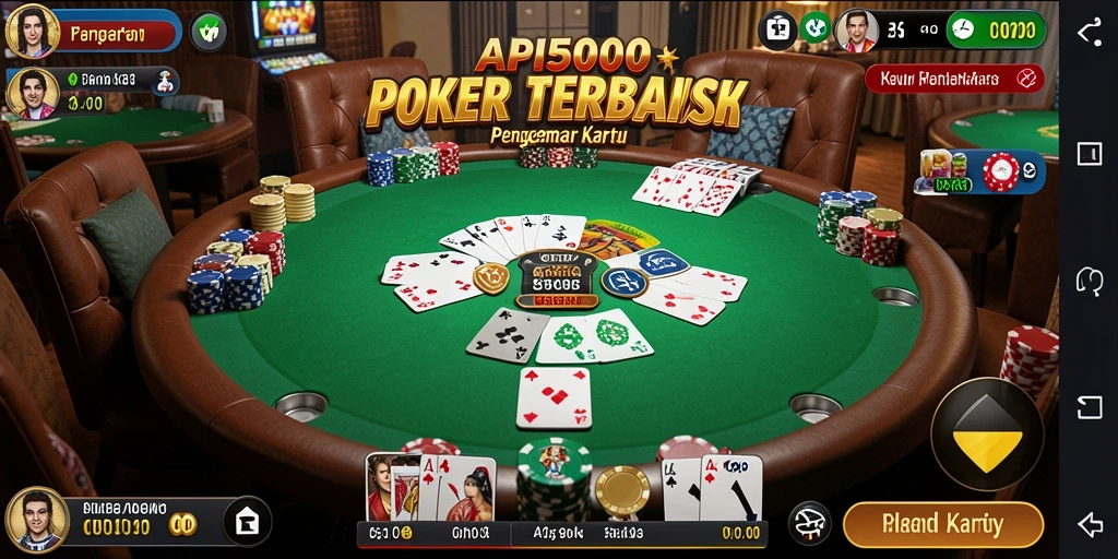 Tampilan gameplay <strong>API5000</strong> menunjukkan suasana kompetitif dan menyenangkan dari permainan Poker.