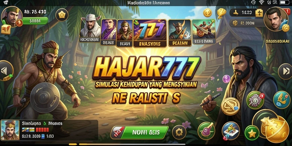 Screenshot gameplay <strong>HAJAR777</strong> menunjukkan aktivitas simulasi kehidupan yang menarik.