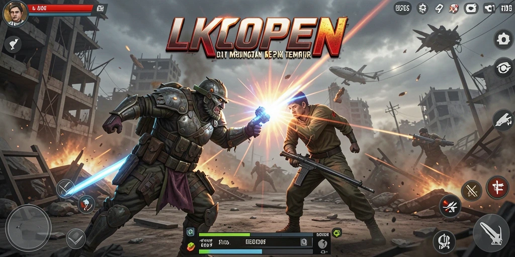 Tangkapan layar menggambarkan aksi seru dalam Battle Royale LKOPEN.