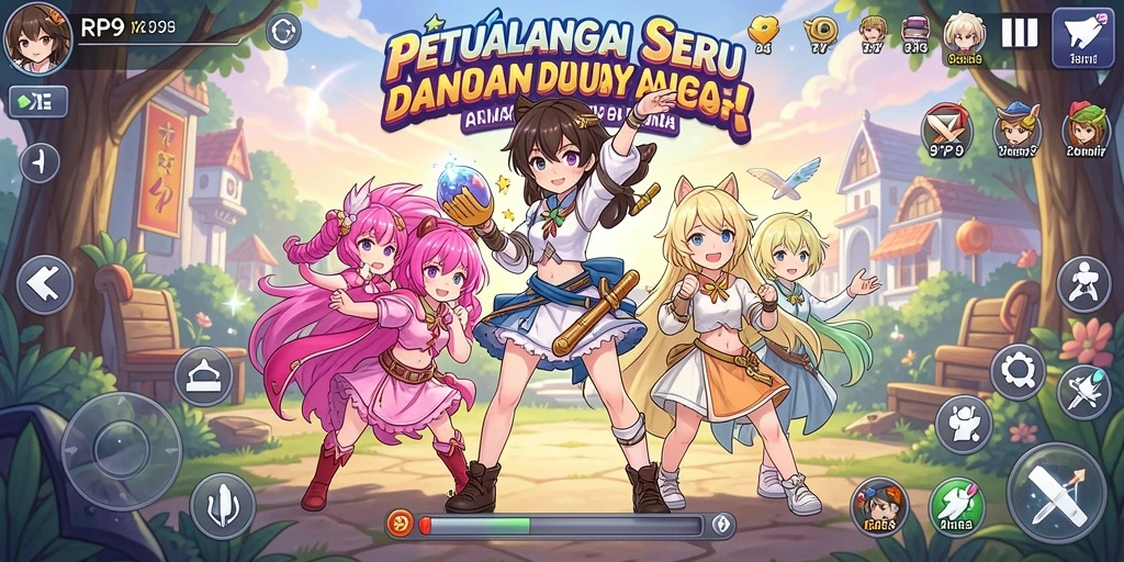 Tampilan gameplay RP99 yang menakjubkan dan penuh aksi dalam dunia Anime.