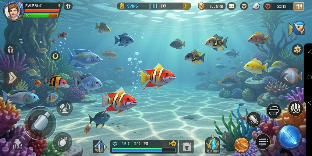 Tampilan gameplay Tembak Ikan yang seru dan mendebarkan.