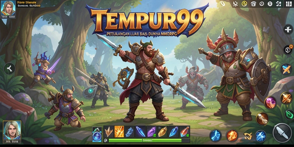Tangkapan layar menunjukkan pertarungan epik dalam TEMPUR99.