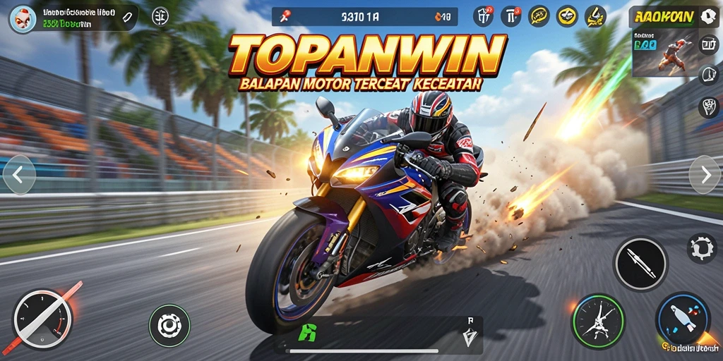 Gameplay balapan motor yang mendebarkan dan realistis.
