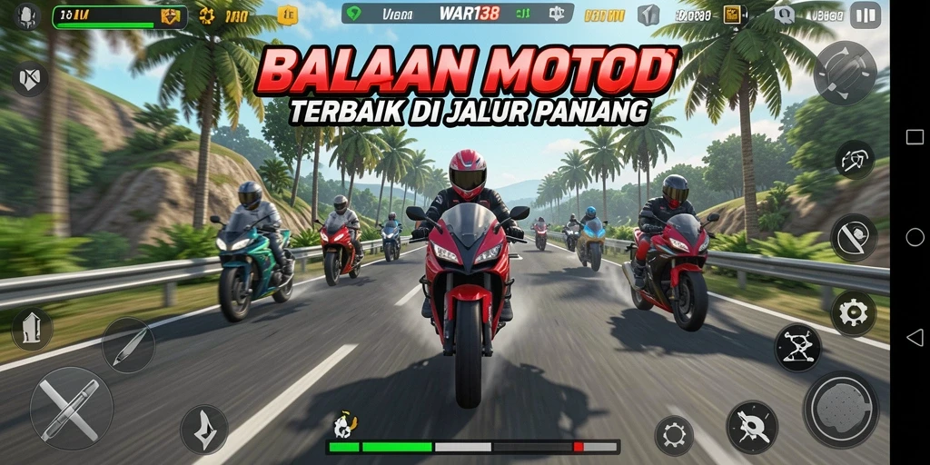 Gambaran gameplay seru balapan motor di WAR138.