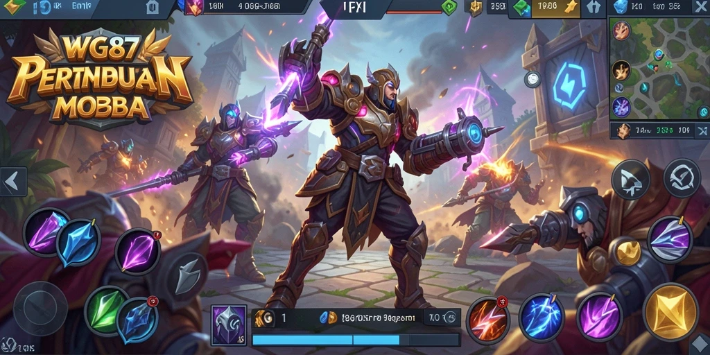 Tangkapan layar menunjukkan pertarungan seru dalam game MOBA.